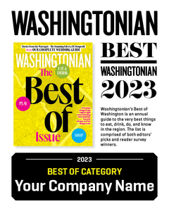 Washingtonian Best of Washington Plaque