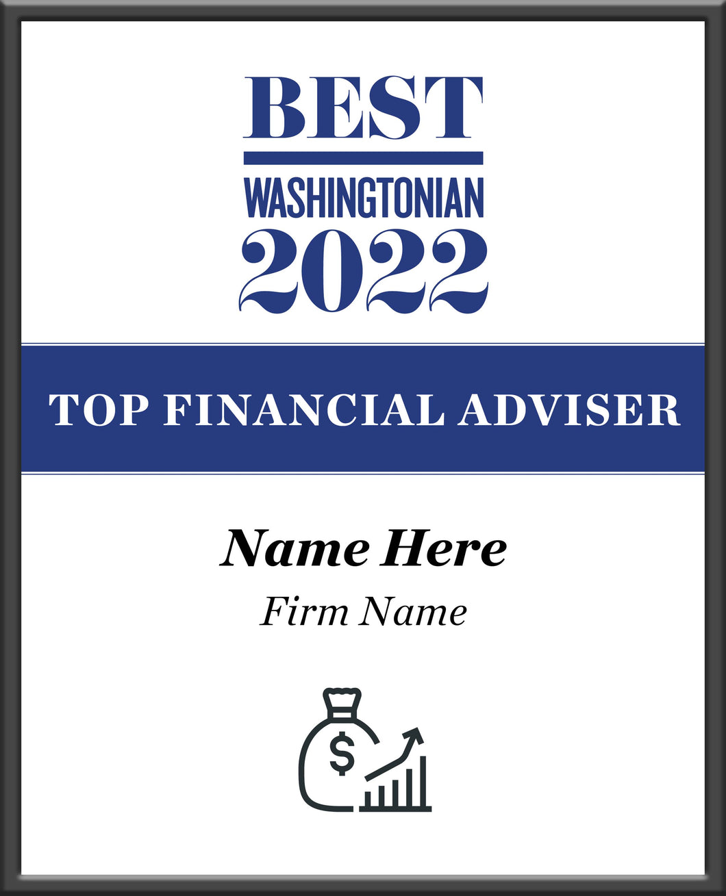 Top Financial Adviser Plaque
